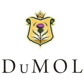 DuMOL; square white label with purple headed thistle on a yellow crowned shield