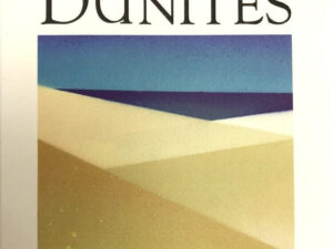 Dunites Jespersen Ranch Chardonnay 2019 label; Light beige label with dark text above a picture of sand dunes set against dark blue sea and blue sky
