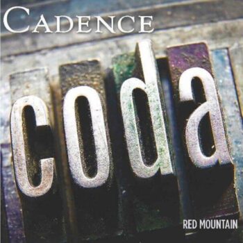 CODA by Cadence 2018: Square label with monochrome upper & lower case text on an abstract background of subtly coloured blocks