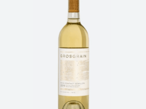 grosgrain skin contact label - white wine on a grey background