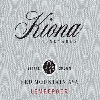 Kiona Lemberger 2019 label; A simple grey label with mainly black text