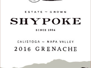 Shypoke wine label black and grey mountains on white