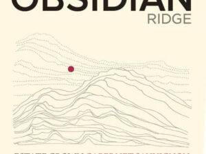 obsidian ridge wine label grey mountains on white background